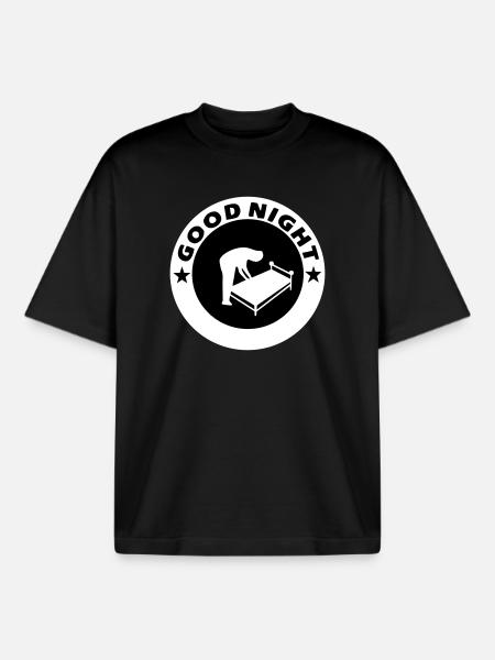 Good Night Good Night - Boxy Heavyweight Unisex Organic T-Shirt by Stanley/Stella - black