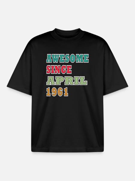 Brilliant since April 1961 - Boxy Heavyweight Unisex Organic T-Shirt by Stanley/Stella - black
