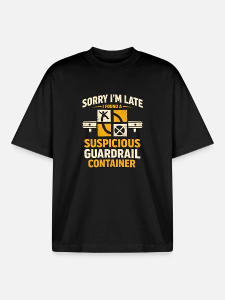 Too late because of geocaching - Boxy Heavyweight Unisex Organic T-Shirt by Stanley/Stella - black
