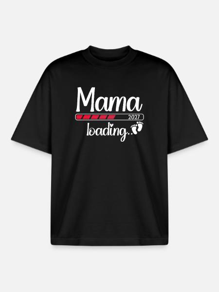 Mom 2027 Loading Expectant Mom 2027 - Boxy Heavyweight Unisex Organic T-Shirt by Stanley/Stella - black