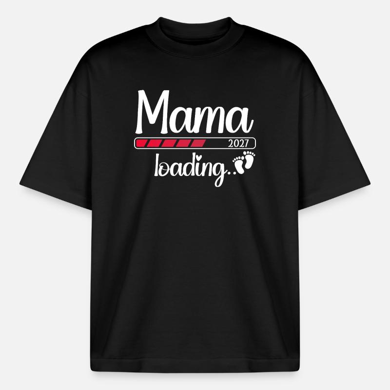 Mama 2027 Loading Werdende Mama 2027 - Boxy Heavyweight Unisex Organic T-Shirt von Stanley/Stella - Schwarz