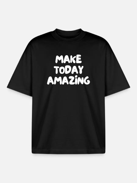 make today amazing - Boxy Heavyweight Unisex Organic T-Shirt by Stanley/Stella - black
