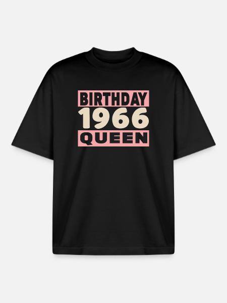 Biker 60 Years 1966 Anniversary - Boxy Heavyweight Unisex Organic T-Shirt by Stanley/Stella - black