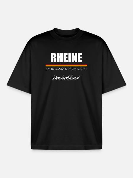 Rheine - Boxy Heavyweight Unisex Organic T-Shirt von Stanley/Stella - Schwarz
