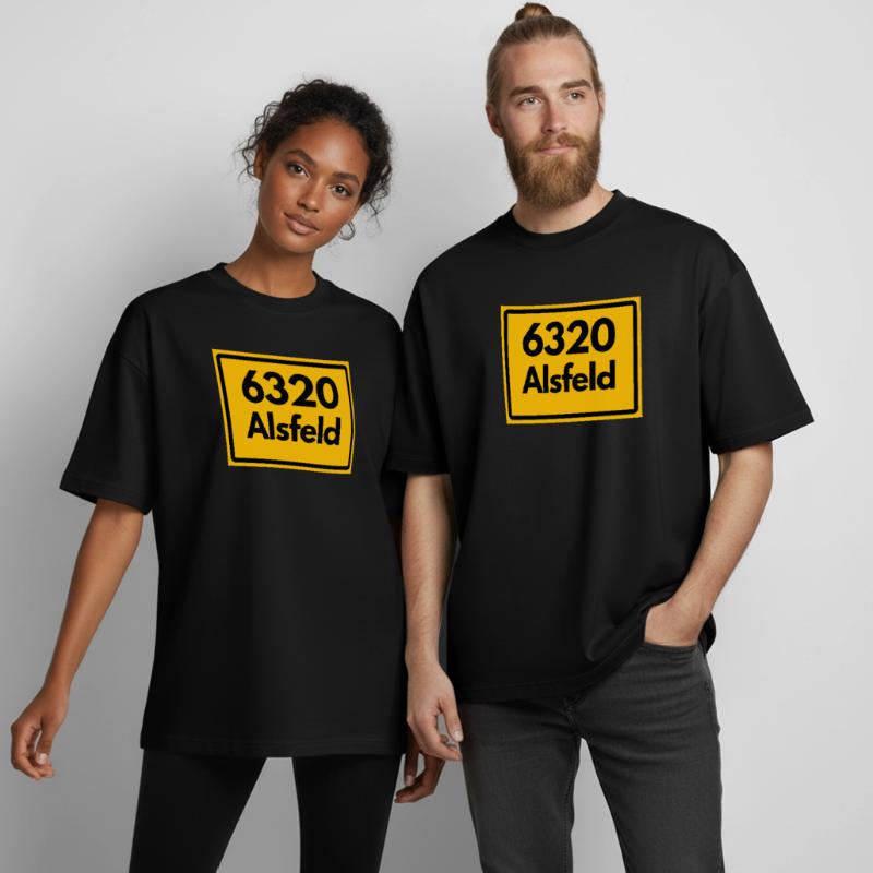 OLD POSTCODE POSTCODE RETRO 6320 ALSFELD – RATHAUS Heavyweight Boxy Unisex T-Shirt by Stanley/Stella