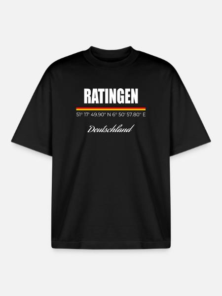 Ratingen - Boxy Heavyweight Unisex Organic T-Shirt von Stanley/Stella - Schwarz