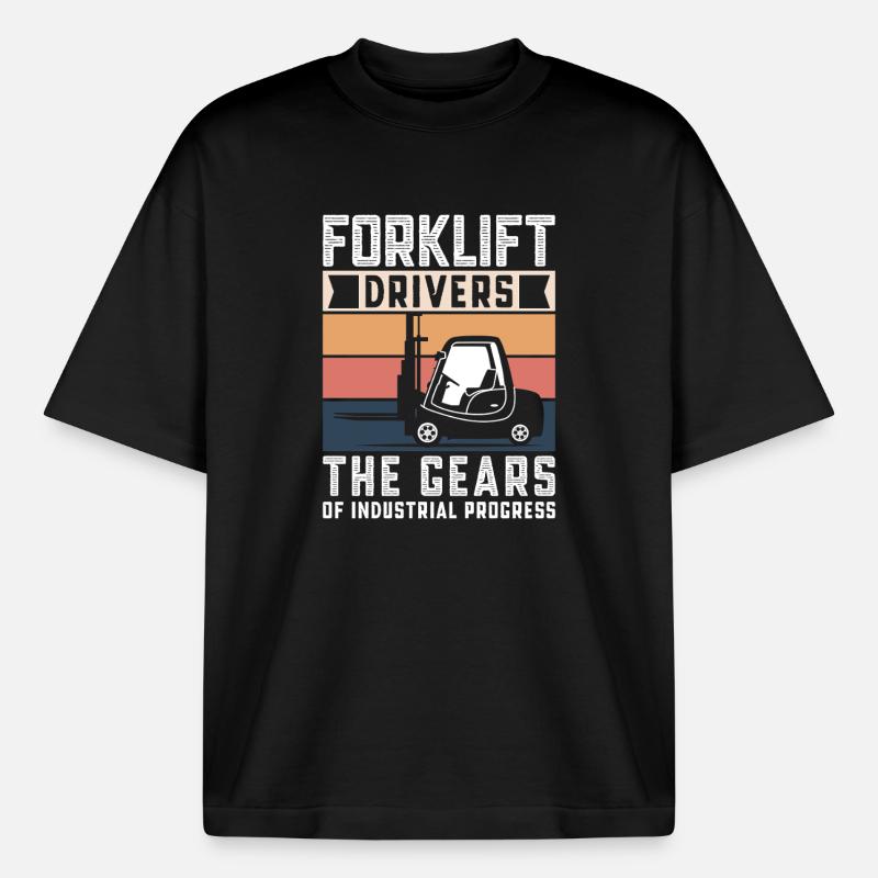 Staplerfahrer Englisch Spruch Stapler - Boxy Heavyweight Unisex Organic T-Shirt von Stanley/Stella - Schwarz