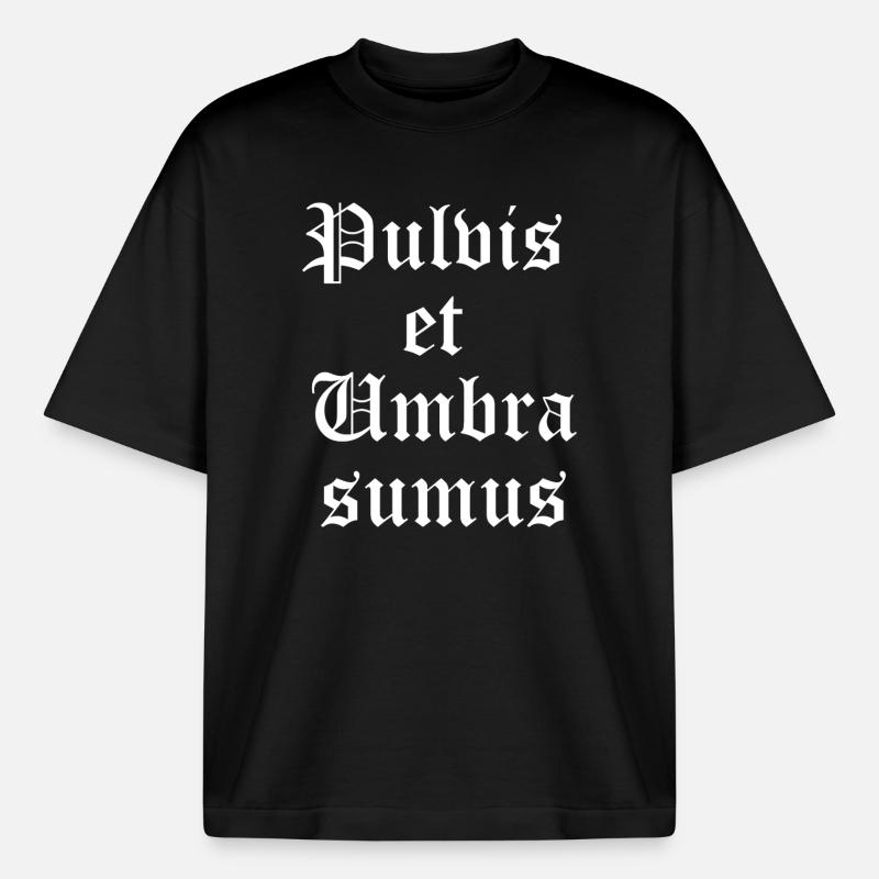 Gothic Latin Blackletter Script - Boxy Heavyweight Unisex Organic T-Shirt by Stanley/Stella - black