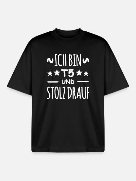 Ausgemustert und Stolz drauf - Boxy Heavyweight Unisex Organic T-Shirt von Stanley/Stella - Schwarz