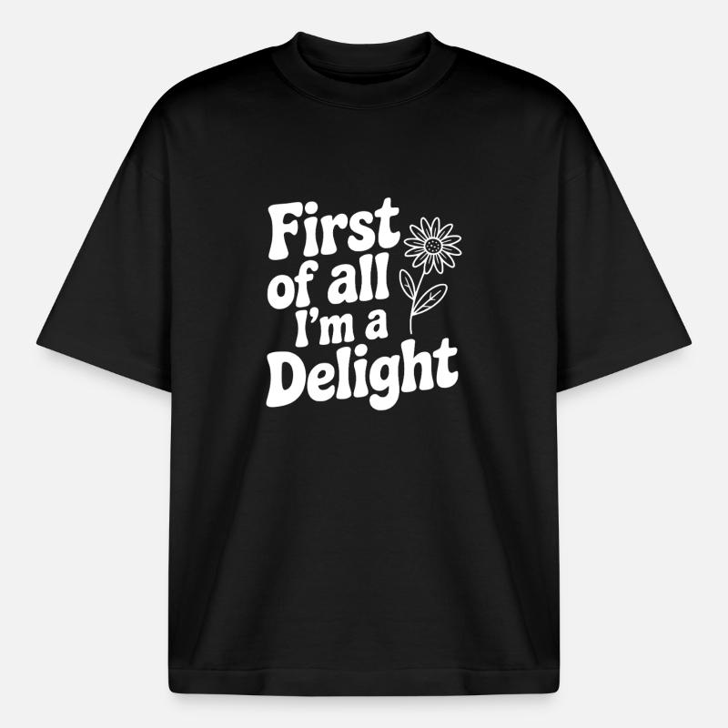 Zunächst einmal bin ich eine Freude - Boxy Heavyweight Unisex Organic T-Shirt von Stanley/Stella - Schwarz