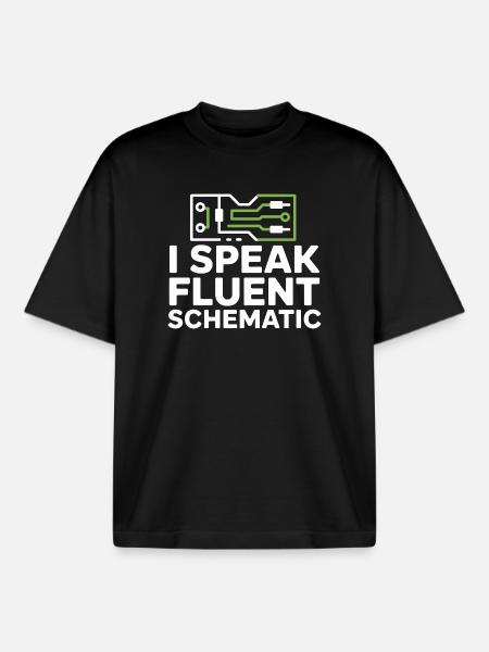 I speak fluent circuit diagram technology - Boxy Heavyweight Unisex Organic T-Shirt by Stanley/Stella - black