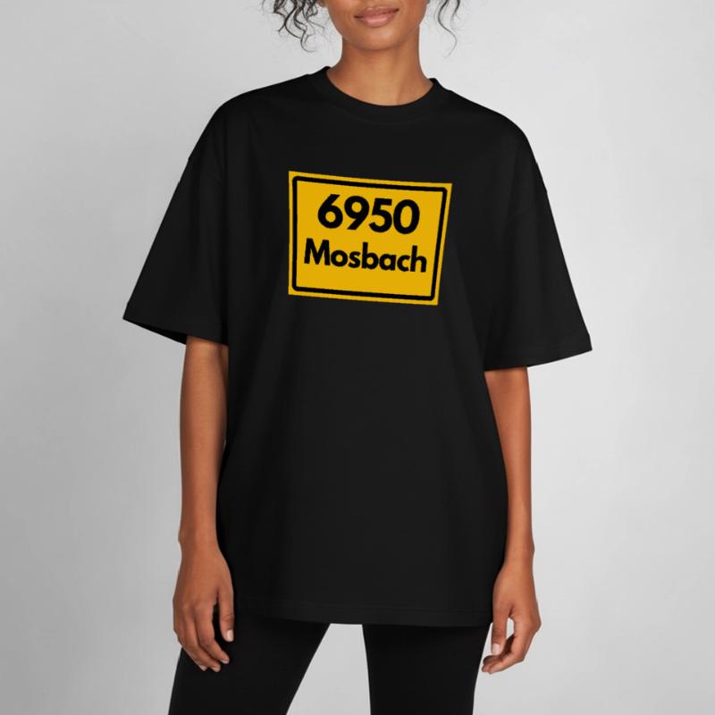 OLD POSTCODE POSTCODE RETRO 6950 MOSBACH HEIMAT BW Boxy Heavyweight Unisex Organic T-Shirt by Stanley/Stella