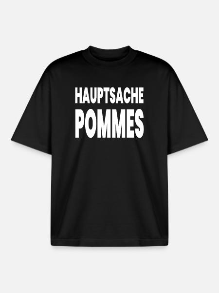 Pommes - Boxy Heavyweight Unisex Organic T-Shirt von Stanley/Stella - Schwarz