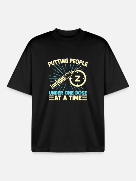 Anesthesiologist Putting People One Dose - Boxy Heavyweight Unisex Organic T-Shirt by Stanley/Stella - black