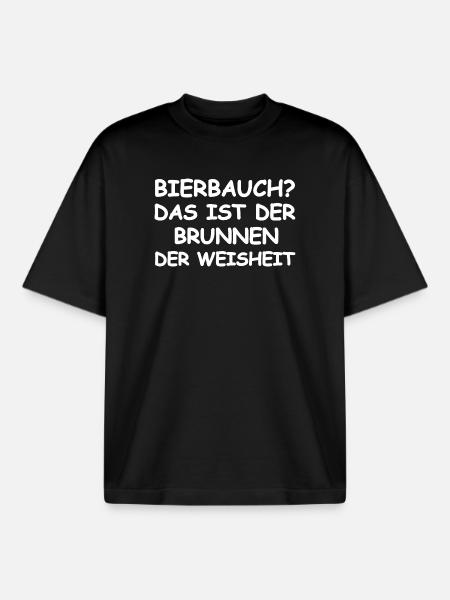Bierbauch Spruch - Boxy Heavyweight Unisex Organic T-Shirt von Stanley/Stella - Schwarz