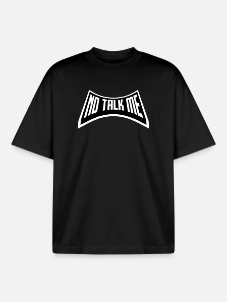 Pas de discours introverti antisocial drôle - T-shirt unisexe boxy épais biologique Stanley/Stella - noir