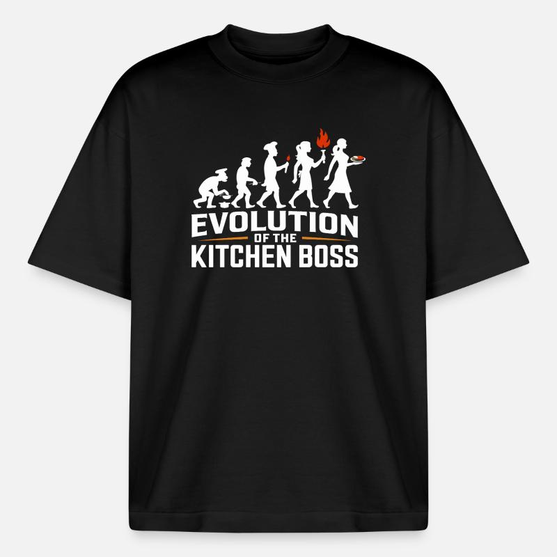 Évolution du chef - T-shirt unisexe épais coupe boxy Stanley/Stella - noir