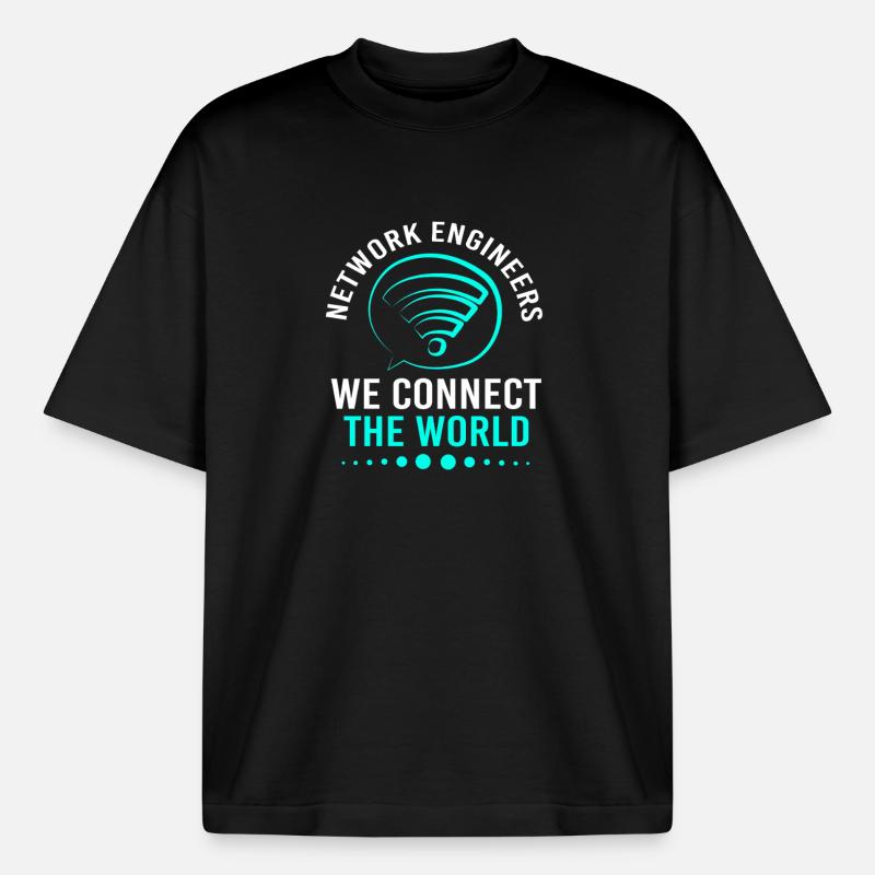 Network Engineer Programmer Computer Scientist - Boxy Heavyweight Unisex Organic T-Shirt by Stanley/Stella - black