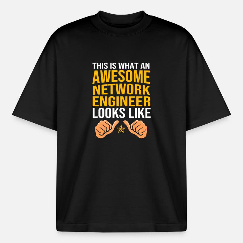 Network Engineer Programmer Computer Scientist - Boxy Heavyweight Unisex Organic T-Shirt by Stanley/Stella - black