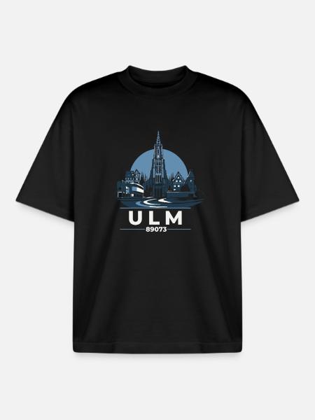 Ulm Skyline Silhouette mit Münster - Boxy Heavyweight Unisex Organic T-Shirt von Stanley/Stella - Schwarz