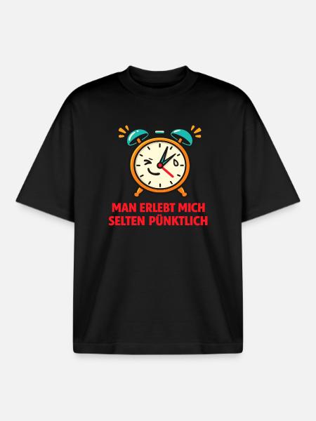 Pünktlichkeitsalarm Spruch - Boxy Heavyweight Unisex Organic T-Shirt von Stanley/Stella - Schwarz