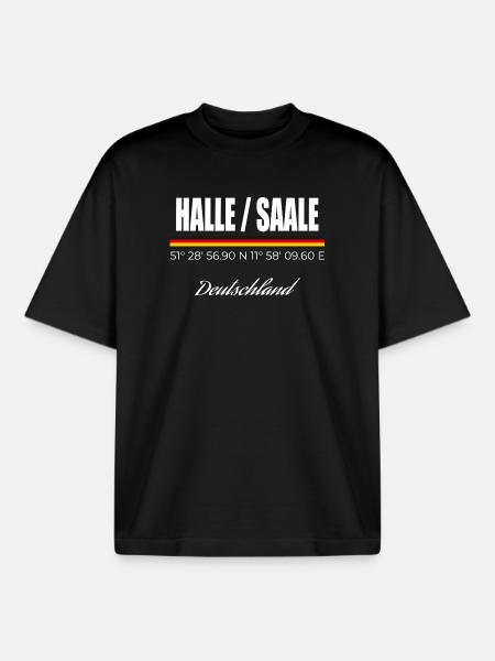 Halle / Saale - Boxy Heavyweight Unisex Organic T-Shirt von Stanley/Stella - Schwarz