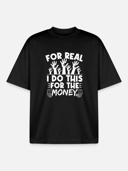 Socialrådgiver-citat for alvor Gør det for penge - Stanley/Stella unisex boxy heavyweight T-shirt økologisk - sort