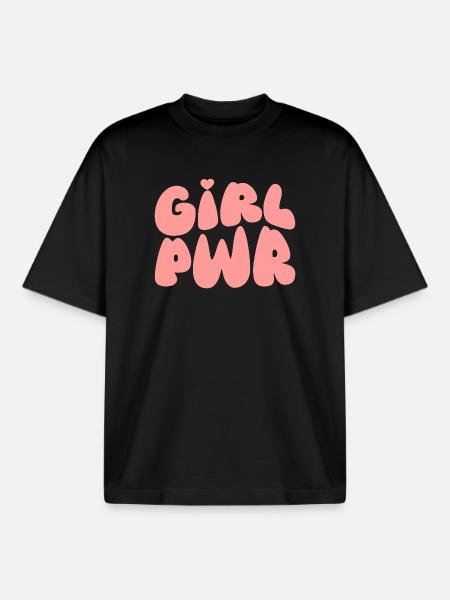 Gir Power Feminist - Boxy Heavyweight Unisex Organic T-Shirt by Stanley/Stella - black
