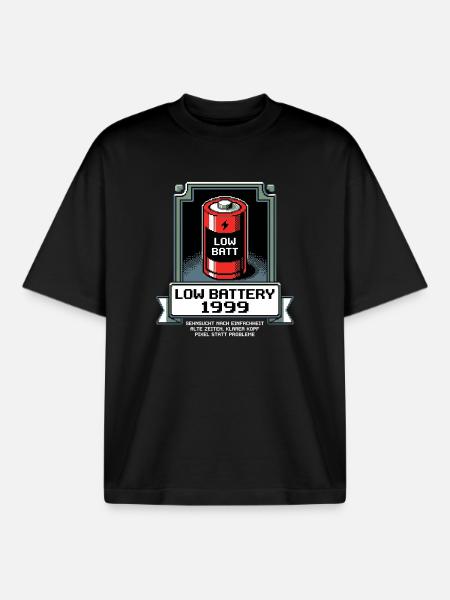 Low Battery Alte Zeiten - Boxy Heavyweight Unisex Organic T-Shirt von Stanley/Stella - Schwarz