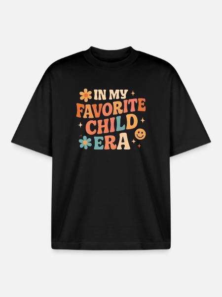 I min yndlings børneepoke-datterfamilier-humor - Stanley/Stella unisex boxy heavyweight T-shirt økologisk - sort