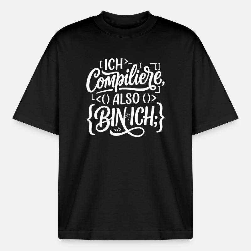Ich compiliere also bin ich Coder - Boxy Heavyweight Unisex Organic T-Shirt von Stanley/Stella - Schwarz