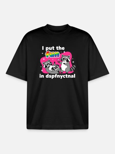 Disco Raccoons: Rainbow Fun - Boxy Heavyweight Unisex Organic T-Shirt by Stanley/Stella - black