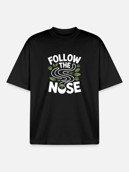 Follow The Nose Dog Nose Work Fun - Boxy Heavyweight Unisex Organic T-Shirt by Stanley/Stella - black