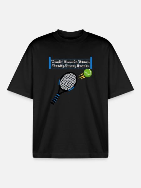 Etymologie: Tennis - Boxy Heavyweight Unisex Organic T-Shirt von Stanley/Stella - Schwarz