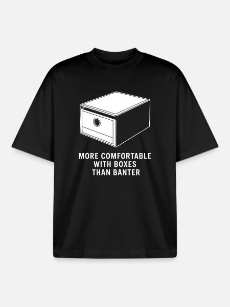Boxed Comfort Over Banter - Boxy Heavyweight Unisex Organic T-Shirt by Stanley/Stella - black