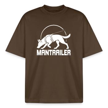 Malinois MANTRAILER Recherche Chiens Chiens Wilsigns - T-shirt unisexe boxy épais biologique Stanley/Stella - marron foncé - Devant - AI Model Male 185 light (185cm) & AI Model Female 172 dark (172cm)