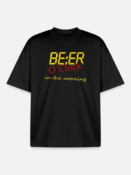 Beer O’Clock Morning - Boxy Heavyweight Unisex Organic T-Shirt von Stanley/Stella - Schwarz