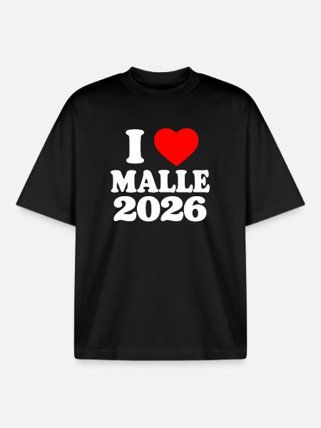 I love Malle 2026 - Boxy Heavyweight Unisex Organic T-Shirt by Stanley/Stella - black