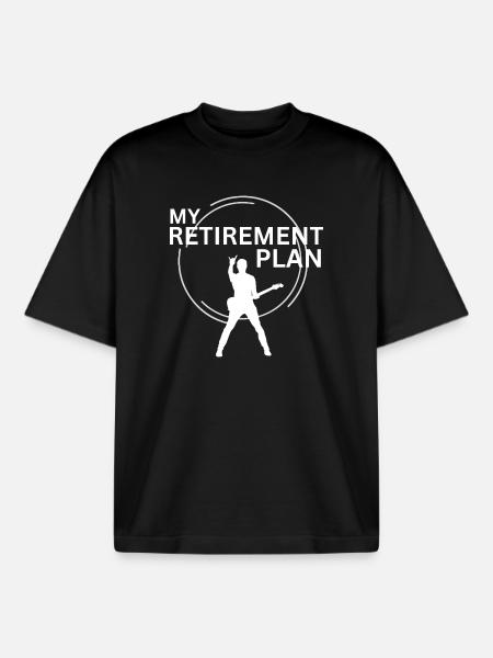Rock Music Retirement Plan - Boxy Heavyweight Unisex Organic T-Shirt by Stanley/Stella - black
