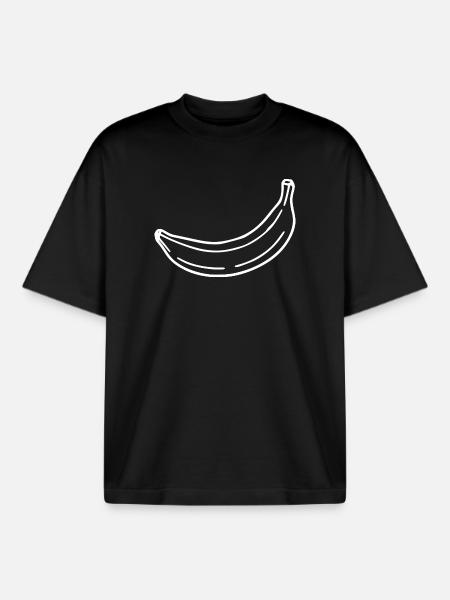 Banana minimal gift minimalist - Boxy Heavyweight Unisex Organic T-Shirt by Stanley/Stella - black