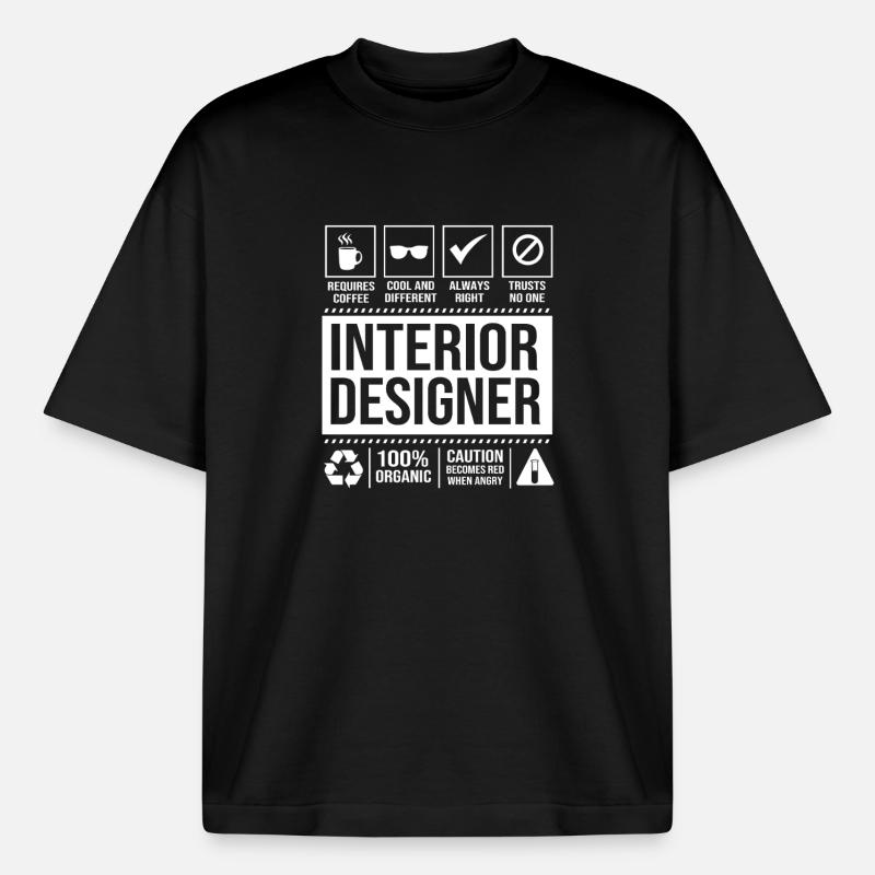 Architect Interior Designer Architecture - Boxy Heavyweight Unisex Organic T-Shirt by Stanley/Stella - black