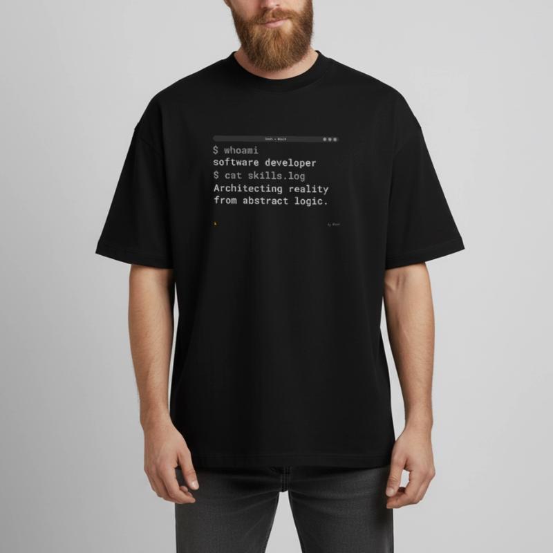 Software Developer Coding Terminal Shirt Boxy Heavyweight Unisex Organic T-Shirt by Stanley/Stella