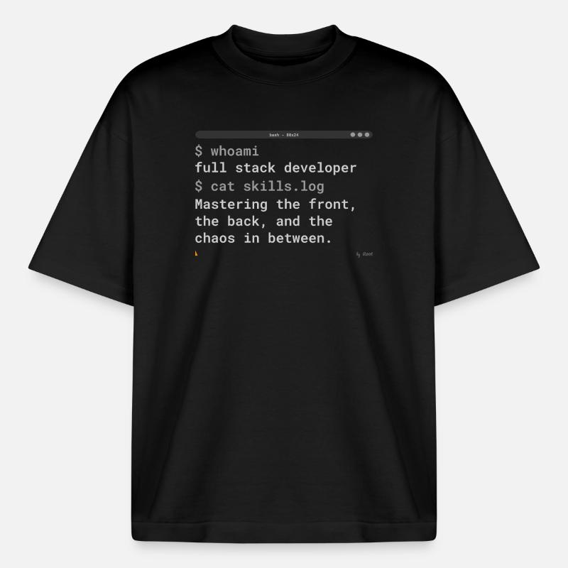 Full Stack Developer Terminal Design - Boxy Heavyweight Unisex Organic T-Shirt von Stanley/Stella - Schwarz