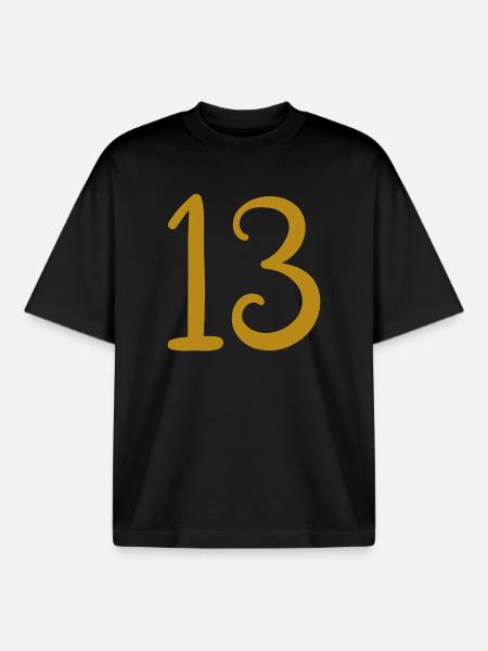 13 - Boxy Heavyweight Unisex Organic T-Shirt von Stanley/Stella - Schwarz