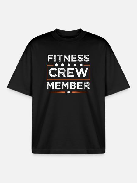 Fitness Crew - Boxy Heavyweight Unisex Organic T-Shirt von Stanley/Stella - Schwarz