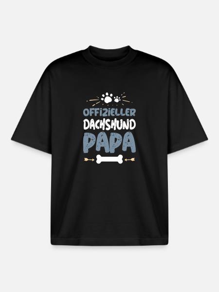 Official Dachshund Dad - Boxy Heavyweight Unisex Organic T-Shirt by Stanley/Stella - black