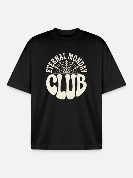 Emerald Monday Club Logo - Boxy Heavyweight Unisex Organic T-Shirt by Stanley/Stella - black