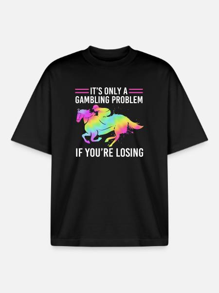 Courses de chevaux - T-shirt unisexe boxy épais biologique Stanley/Stella - noir