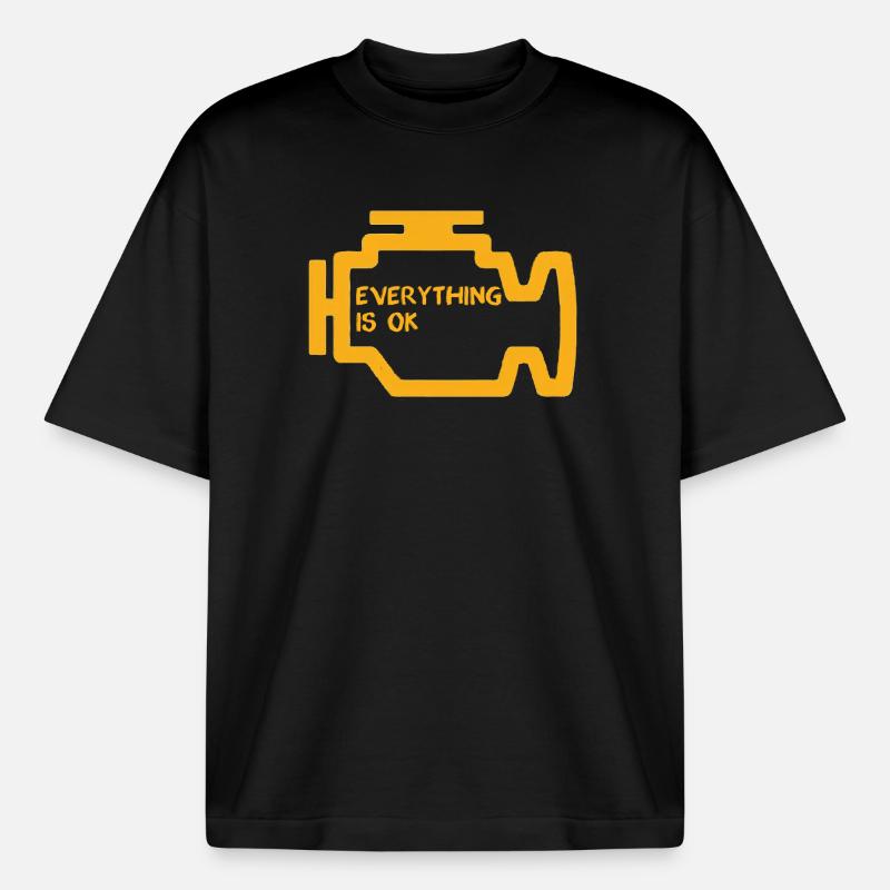 Check Engine Light - Boxy Heavyweight Unisex Organic T-Shirt by Stanley/Stella - black