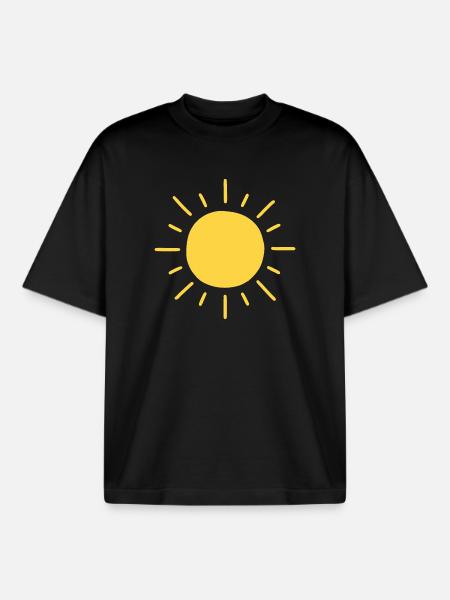 Minimalist sun - Boxy Heavyweight Unisex Organic T-Shirt by Stanley/Stella - black